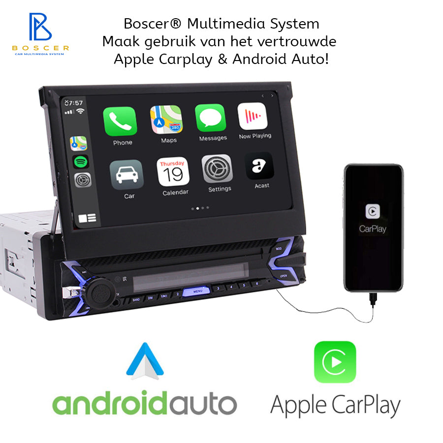 maart grootmoeder verontreiniging 1Din Autoradio | Apple Carplay & Android Auto | 7' HD Automatisch Klap
